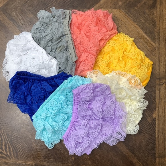 Lace Diaper Cover, Baby Petti Bloomers, Photo Prop, choice of color NEW 0-3 mo - Picture 2 of 6